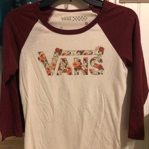 Vans floral print baseball tee